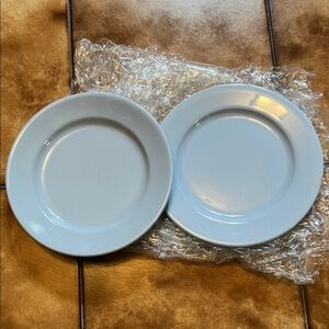 Classic Light Blue Ceramic Dinner 7”Plates - Set of 2